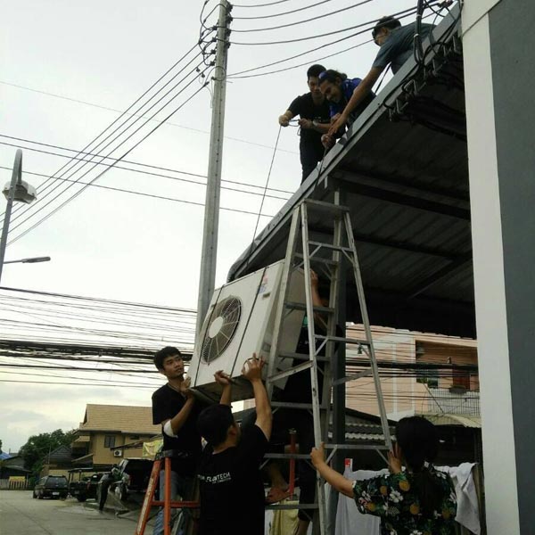 ติดตั้งแอร์มือสองชุดใหญ่ ที่ร้านเสริมสวย พร้อมใช้งาน